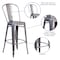 Flash Furniture Lincoln 4 Pack 30'' High Silver Antique Finish with Clear Coat Indoor Barstool with Back 4-XU-DG-TP001B-30-GG - alternate 4